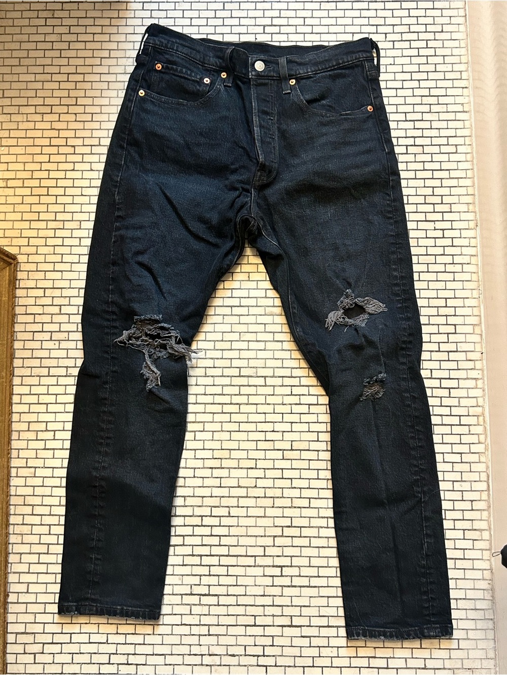 Levi’s 501 Black Distressed Jeans